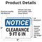 Signmission Clearance 9 Ft 6 In, 5 in W x Rectangle, Vinyl Decal OS-2PACK-NS-D-35-L-10664 - alternate 5